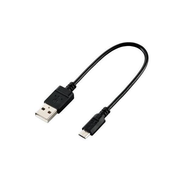 USB�P�[�u�� ELECOM �G���R�� U2C-JAMB015BK microUSB�P�[�u�� USB2.0 �G�R�p�b�P�[�W 0.15m �u���b�N