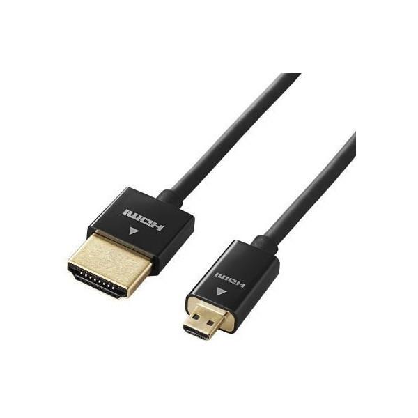 HDMI�P�[�u�� ELECOM �G���R�� DGW-HD14SSU20BK �f�W�J���pHDMI�P�[�u�� �X�[�p�[�X���� HDMI-microHDMI 2.0m ���[�J�[����