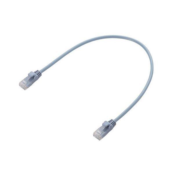 LAN�P�[�u�� ELECOM �G���R�� LD-GPY/BU03 Cat6���� Gigabit ���炩LAN�P�[�u��0.3m �u���[