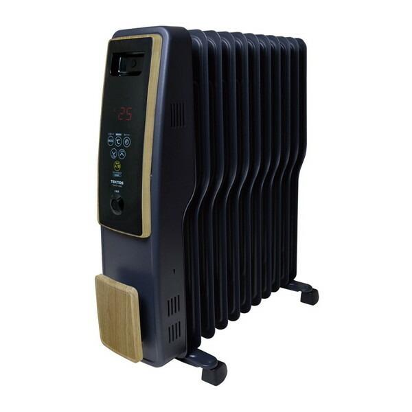 オイルヒーター 電気代 省エネ S型 11枚フィン 木目調 デジタル表示 電気ヒーター ストーブ 転倒防止OFF機能 チャイルドロック TOH-D1110NB