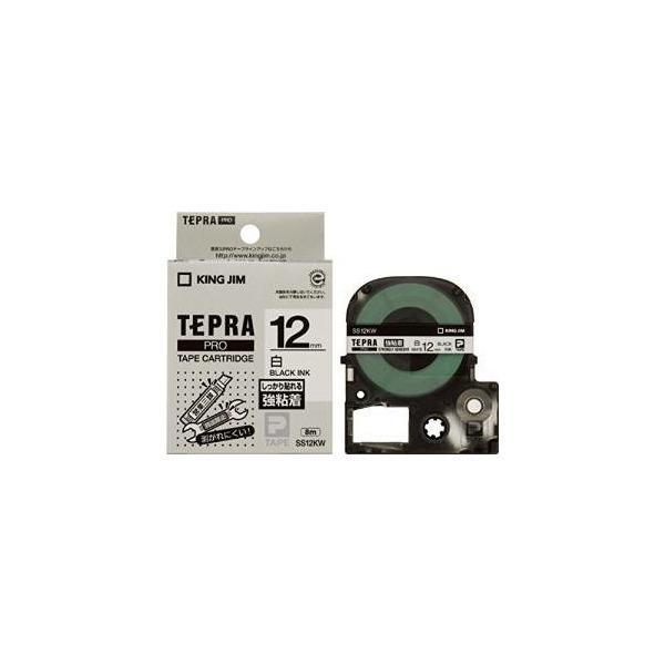KING JIM SS12KW �z���C�g �e�v��PRO ���S�� �e�[�v�J�[�g���b�W(12mm)