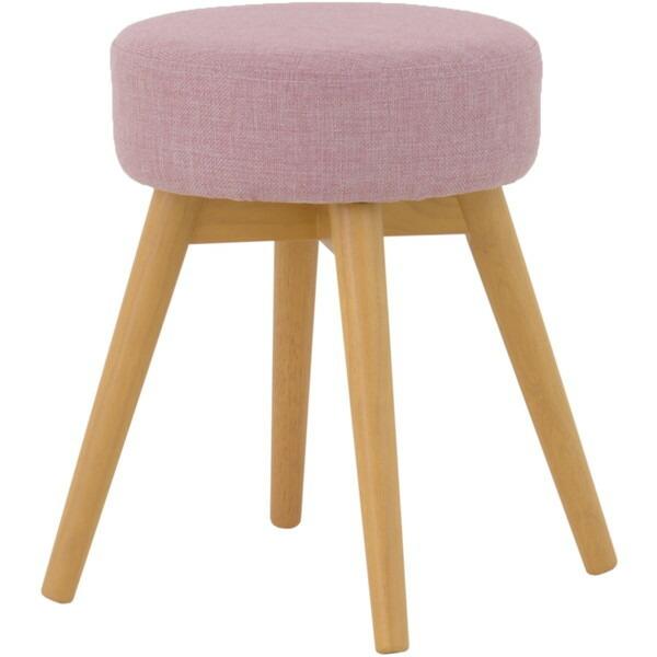 スツール ピンク おしゃれ かわいい 北欧 木製 ファブリック 布地 椅子