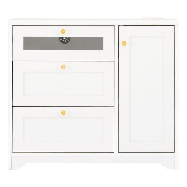 ミドルボード チェスト おしゃれ 北欧 木製 3段 幅80 コンセント 白 ホワイト リビング 収納 アンリ 佐藤産業 メーカー直送 総合通販premoa Yahoo 店 通販 Yahoo ショッピング