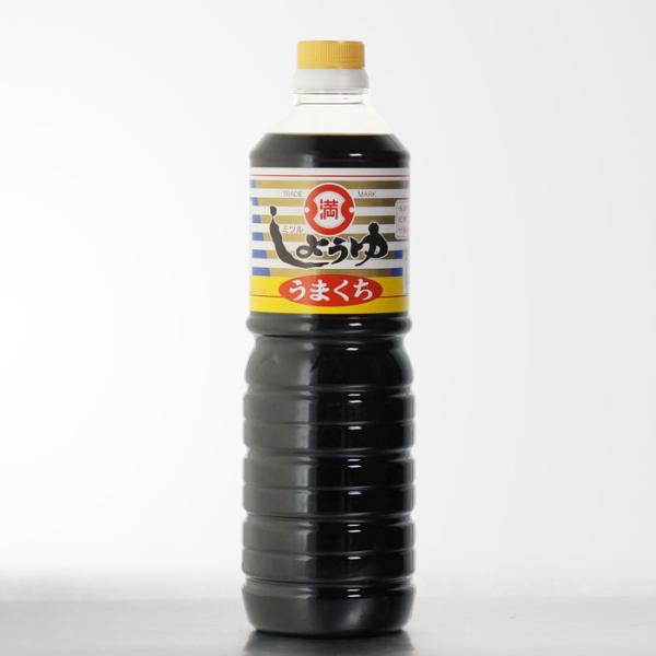 福岡の味、何にでも使える万能醤油《商品データ》商品名：うまくち醤油容　量：1000ml販売元：有限会社　ミツル醤油醸造元■様々な用途でご利用いただけます。御祝 結婚祝 引き出物 出産祝 内祝 新築祝 快気祝 成人祝 贈答品 御礼 お中元 お...