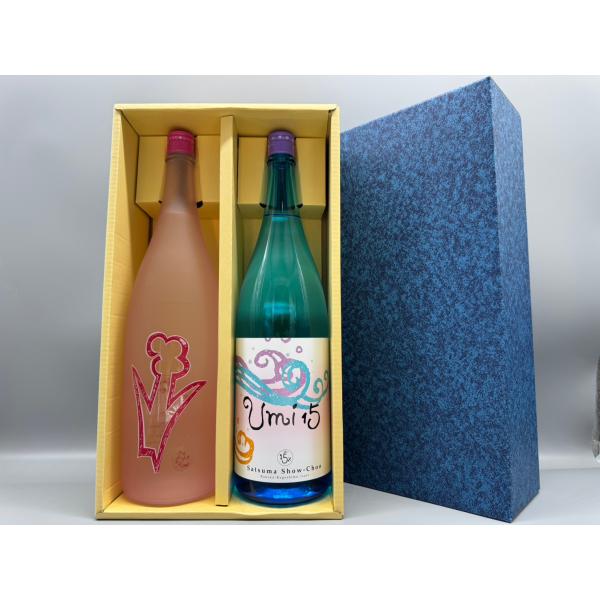 【ギフトセット】前割り焼酎　薔薇の贈りもの・Umi15　1800ml　2本セット　ギフト箱入り