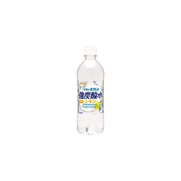 サンガリア　伊賀の天然水　強炭酸水　レモン　500ml×24本(1ケース)