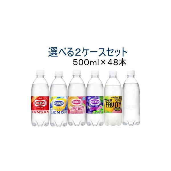 ［飲料］送料無料※【選べる２ケースセット】ウィルキンソン　炭酸水（２４本＋２４本）４８０ｍｌ・５００...