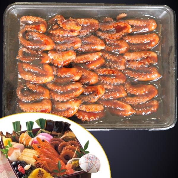 《商品説明》岩だこをスーパーヒーターで柔らかく焼き上げ、照焼にしました。足の部位のみを使用することで、見栄え良く盛り付けしやすい商品に仕上がっています。お節やお弁当などにご使用頂けます。1パックは30個、約500ｇです。1ケースは20パック...