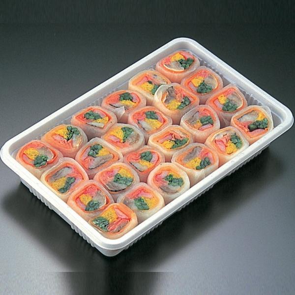 《商品説明》５種類の食材、このしろ、わらび、しょうが、菊花、かに風味かまぼこを、人参と大根で丁寧に巻き上げて仕上げました。彩りもよくさっぱりとした甘酢味です。カット（両端は除去）済ですので、解凍するだけでお召し上がりいただけます。1本サイズ...