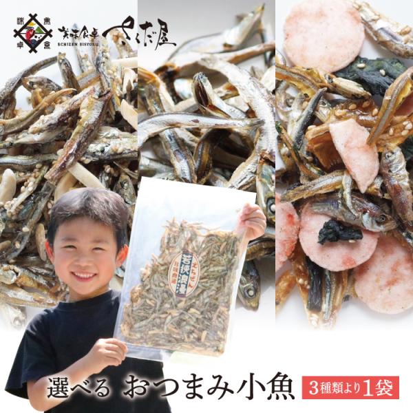 おつまみセット小魚 大容量 Web限定 アーモンド小魚 Or メール便 磯の香焼きの３種から１袋 チャック付き袋入り 食べるいりこ
