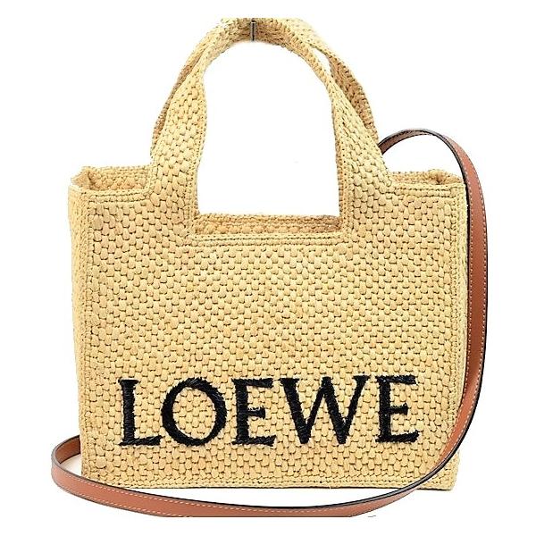 【新品未使用品】LOEWE ロエベ ラフィア トートバッグ スモール LOEWE 【新品同様】ロエベ バッグ フォント トート スモール