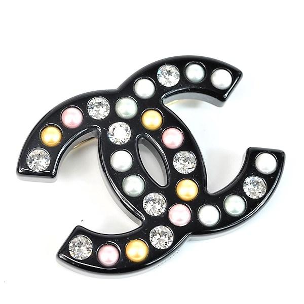 CHANEL 【新品同様】シャネル ココマーク ラインストーン パール