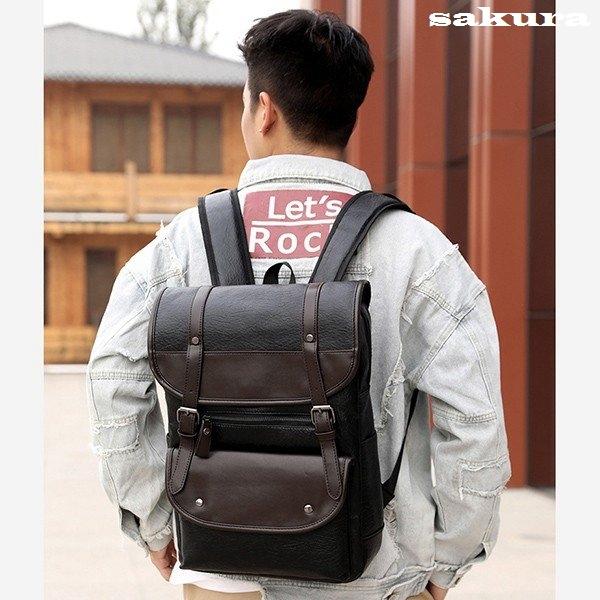 スクエアリュックメンズレザーリュックレディースビジネスリュック防水pc収納革通勤用多機能軽量バッグ撥水旅行通勤通学バッグ男女兼用大容量 Sakurara Tpkaq921 サクラ 通販 Yahoo ショッピング
