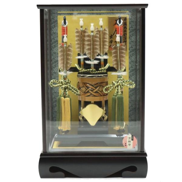 破魔弓 ケース飾り 天神 10号 重藤巻き弓 高さ49cm 黒檀塗りケース
