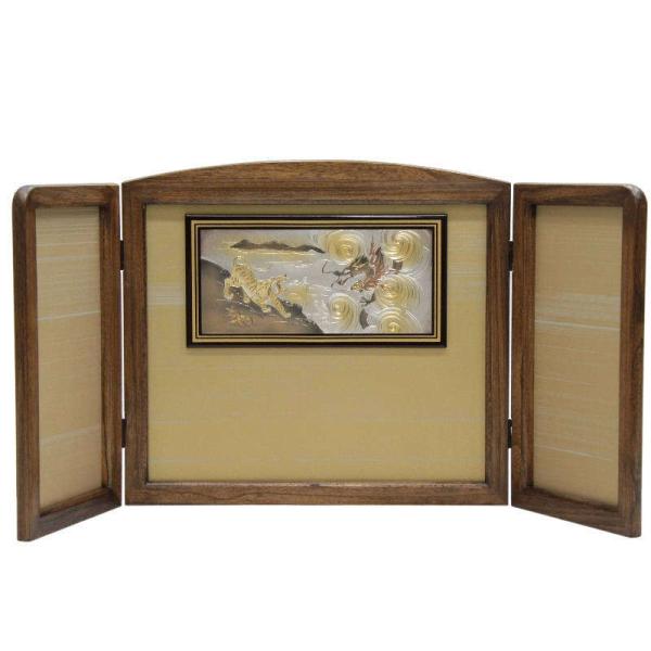 アウトレット品 五月人形屏風単品 15号五月屏風 古代 まどか三枚彫金