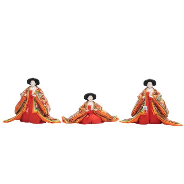 雛人形『三人官女』日本人形　美品　高さ約26cm アウトレット品 雛人形三人官女単体 人形のみ KHU7070 飾り幅120