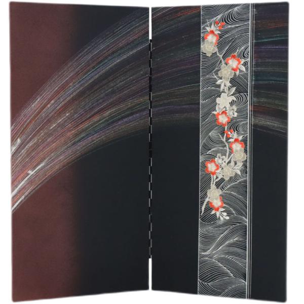 23号 黒塗屏風 松