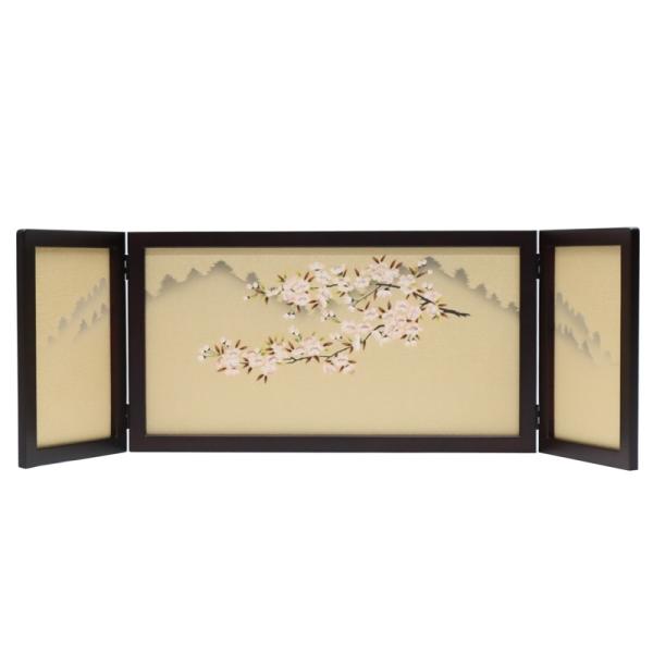 アウトレット品 雛人形三月屏風 屏風のみ 13号 友禅桜 倫光 華 花梨塗