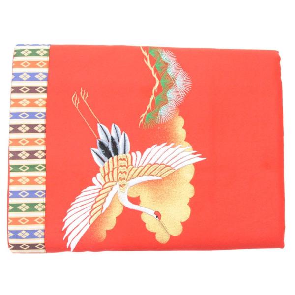 毛氈　45×7段　刺繍　松鶴 アウトレット品 三月毛せん 雛人形用 45×7 メルトン 鶴刺繍入
