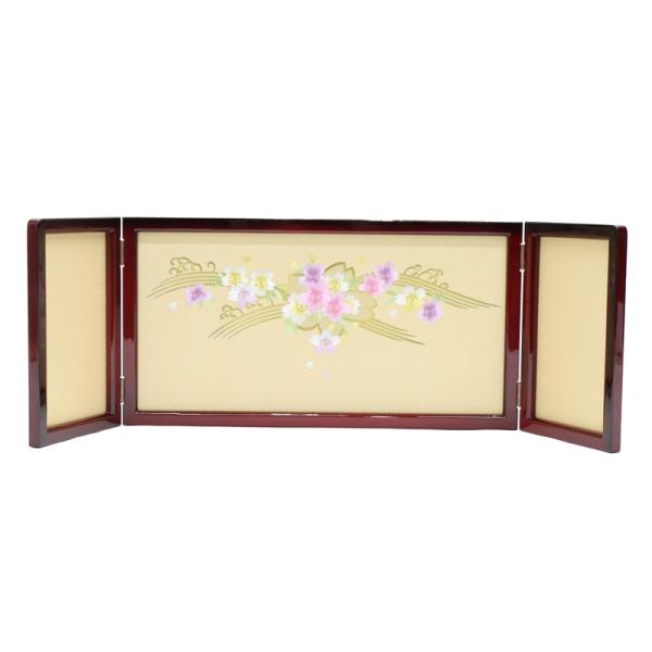 アウトレット品 雛人形 三月屏風 屏風のみ 9号 塗桐WR(波に桜) 三曲