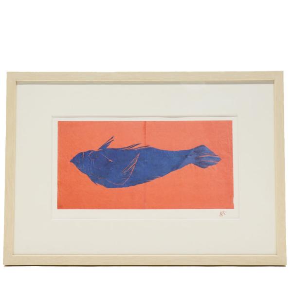 アウトレット品 額絵 紙絵 高村智恵子 魚 24a-ya-0263 : さくら