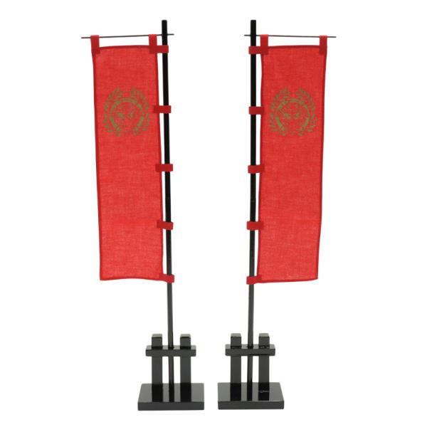 アウトレット品です！見逃しキズ、写真では判別し難い焼けやキズもございます。アウトレット品 五月人形 道具単品 小 両旗 伊達政宗公 脇飾り 2本1セット 高さ52cm (25a-ya-0057) インテリア ディスプレイ 見切処分品