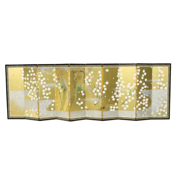 アウトレット品です！見逃しキズ、写真では判別し難い焼けやキズもございます。アウトレット品 インテリア 屏風単品 15号 しだれ桜 十曲屏風 飾り幅：105〜115cmcm (25a-ya-0130) 雛人形 ディスプレイ 見切処分品