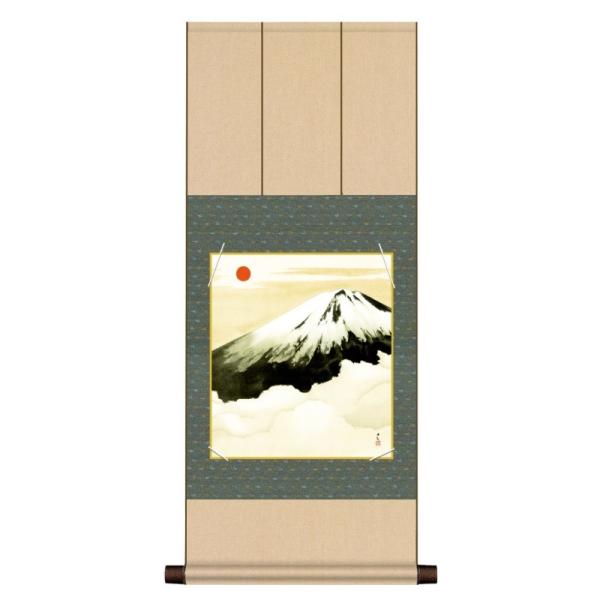 色紙掛 複写複製画色紙 横山大観 霊峰富士 八坂緞子色紙掛