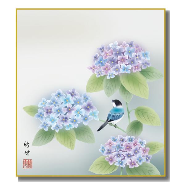 色紙絵 四季絵 四季草花 紫陽花 K1-26B : さくらソレイユ - 通販
