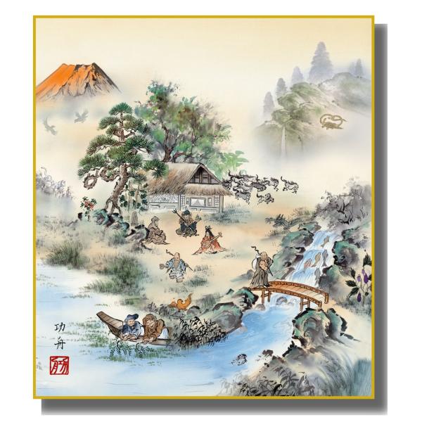 希少品　西陣　廣裳佳苑　本金箔　京百景総絵図 特選西陣織袋帯 本金泥箔 （御仕立て上がり・中古品） 「祇園祭絵文