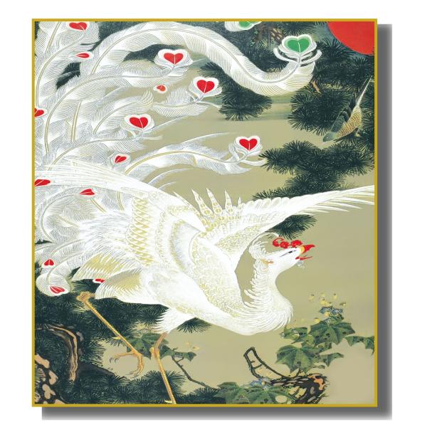 色紙絵 模写複写画 伊藤若冲 老松白鳳図 K10-066 : さくらソレイユ