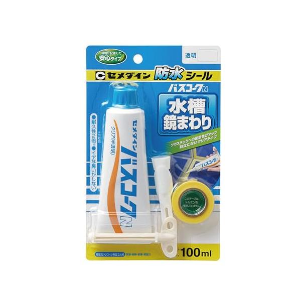 セメダイン(Cemedine) キッチン配管 防水シール バスコークN 100ml 透明 HJ-154