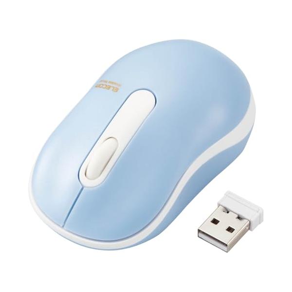 エレコム ワイヤレスマウス M-DY10DRSKBUL 静音 抗菌 3ボタン Sサイズ ライトブルー