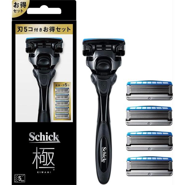 Schick(シック) 極 KIWAMI コンボパック(ホルダー(刃付き)+替刃4コ) 髭剃り カミソリ
