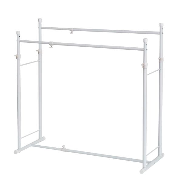 HEIAN SHINDO ハンガーラック ダブル 2段 押入れ クローゼット 縦横伸縮 ホワイト 幅75~130cm 高81~110cm 奥行40c
