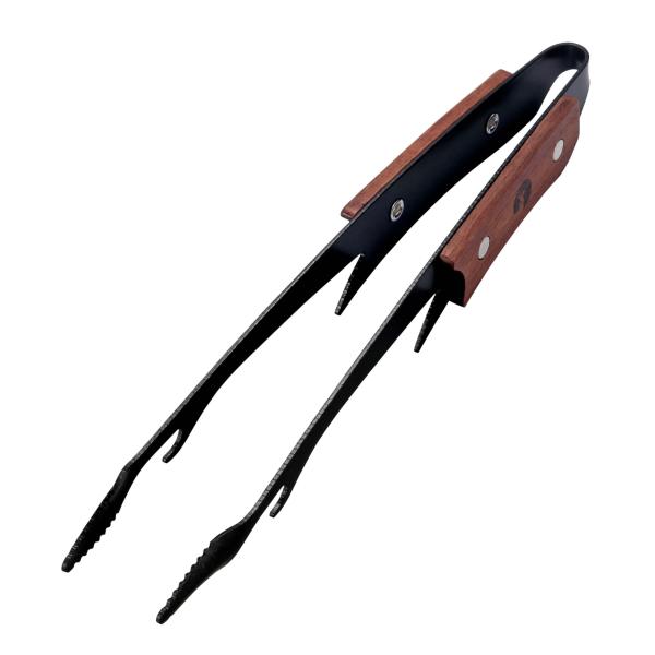 キャプテンスタッグ(CAPTAIN STAG) アウトドア BBQ トング 黒鹿トング 25cm アミ交換用フック ステンレス製 ふっ素樹脂加工 ウ
