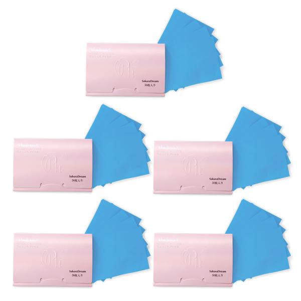 内容量：50枚入り　５個セットシート素材：３M　マイクロポラースフィルム（３Mは、３M社（USA）の商標です。）●３M マイクロポラースフィルムを使用したあぶらとりフィルムです。●紙の3倍の吸収力で取れた皮脂をはっきりと実感出来ます。●うる...