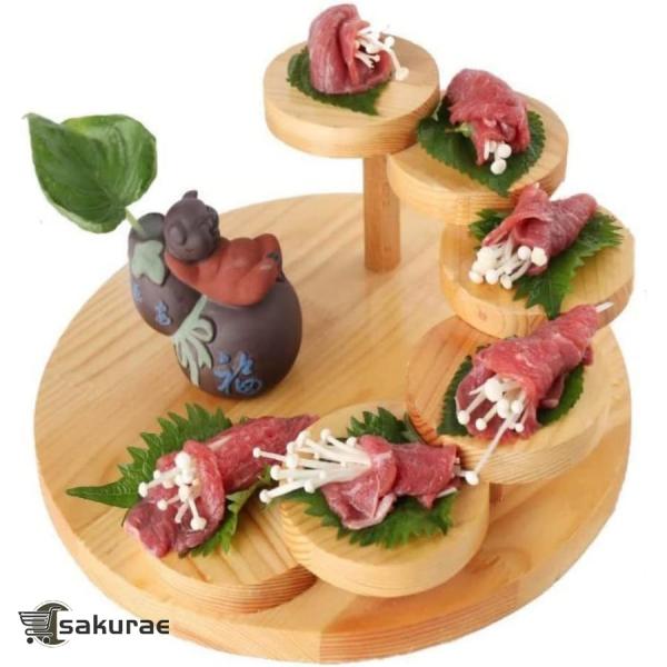 寿司?刺身盛台 木製 階段盛器 刺身盛り皿 盛付皿 舟盛 盛器 和食器の