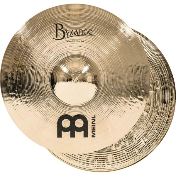 MEINL Cymbals ハイハットシンバル Byzance Brilliant シリーズ 14" Medium B14MH-B〔マイネル シンバル ドラム〕