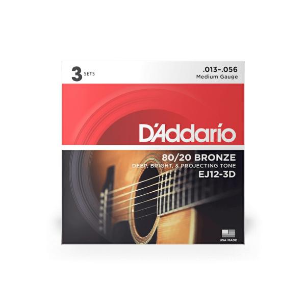 D'Addario __I AR[XeBbNM^[ 80/20uY Medium .013-.056 EJ12-3D 3setpbNkdaddario __I ARMlk䂤pPbgΉl
