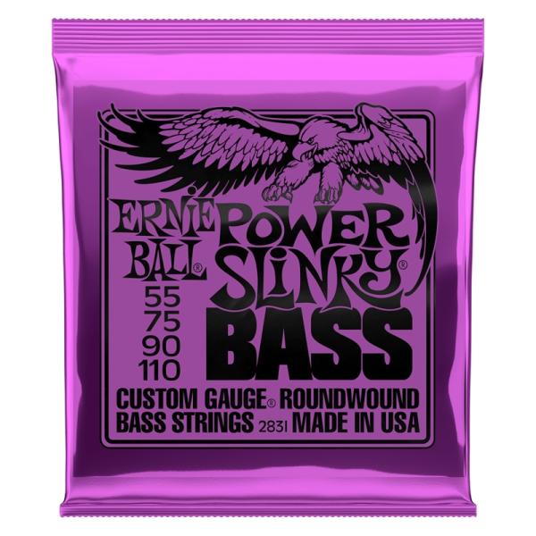 ERNIE BALL ベース弦 #2831 ニッケルワウンド Power Slinky〔ゲージ: .055/.075/.090/.110〕〔アーニーボール〕〔ゆうパケット対応〕