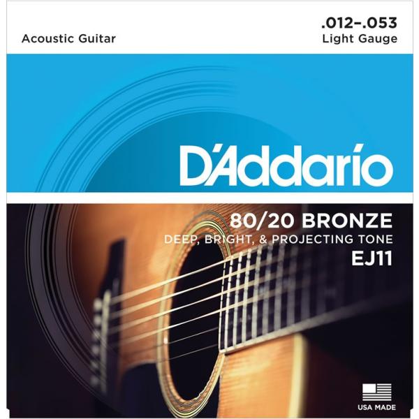 他サイト： 〔売れ筋〕D'Addario ダダリオ アコースティックギター弦 EJ11 "80/20 Bronze Round Wound"〔daddario アコギ弦 EJ-11〕〔ゆうパケット対応〕＊の商品画像
