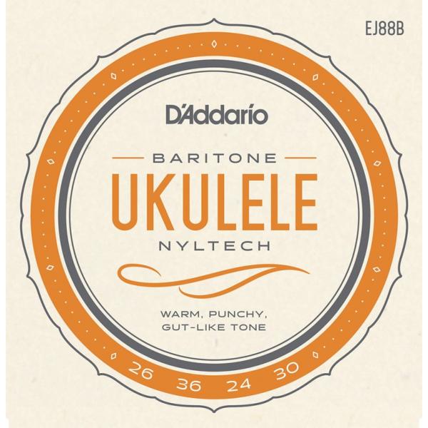 D'Addario __I EN EJ88B Nyltech Ukulele Baritonekdaddario EN EJ-88Blk䂤pPbgΉl