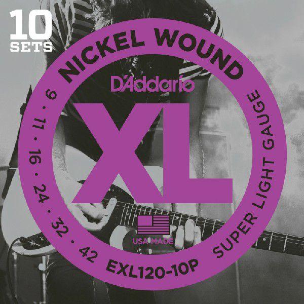 D'Addario �_�_���I �G���L�M�^�[�� Super Light EXL120-10P 10�Z�b�g�p�b�N�k�G���L�� EXL-120-10P daddario�l��