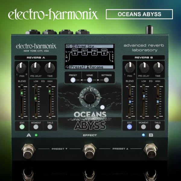 『今だけピック10枚セット付き』OCEANS ABYSS〔オーシャンズアビス〕リバーブ / ディレイ / モジュレーション〔Electro-Harmonix エレハモ エフェクター〕