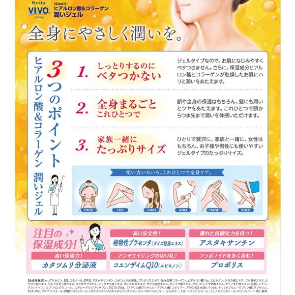 ノンパラペン全身用モイスチャージェル 「Bella Vivo ヒアルロン