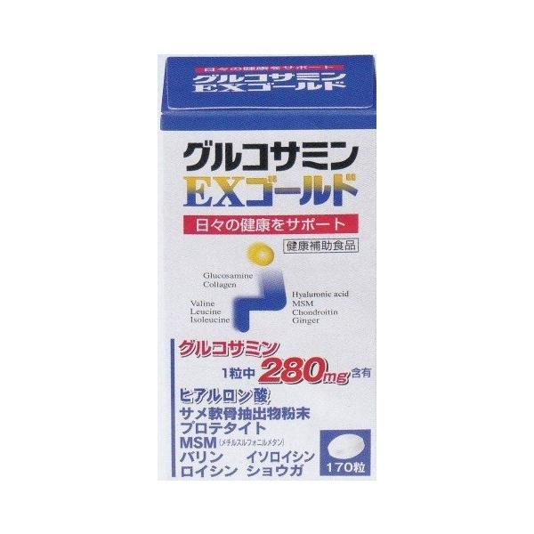 グルコサミンEXゴールドは1粒中にグルコサミン280mg配合し、他にヒアルロン酸・MSM・サメ軟骨抽出物・プロテタイト・ショウガ・アミノ酸のバリンロイシン・イソロイシンを配合した健康補助食品です。プロテタイトは、I型コラ−ゲンタンパク質に、...
