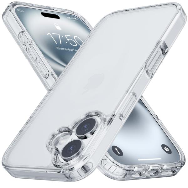 【極めて透明・薄く、耐衝撃性】WHTMM iPhone 17 用 ケース クリア TPU+PC 透明 耐衝撃 滑り止め 指紋防止 米軍MIL規格 黄