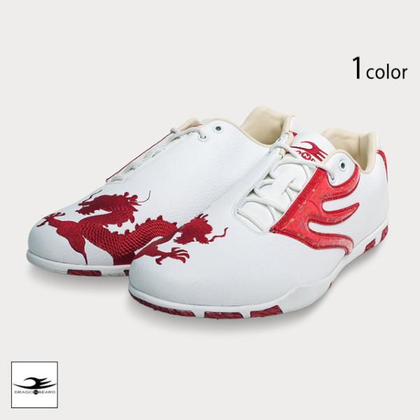 スニーカー[DB 3902sy WHT/RED] DRAGON BEARD ドラゴンベアード 靴 シューズ 和柄 和風 竜 龍 刺繍