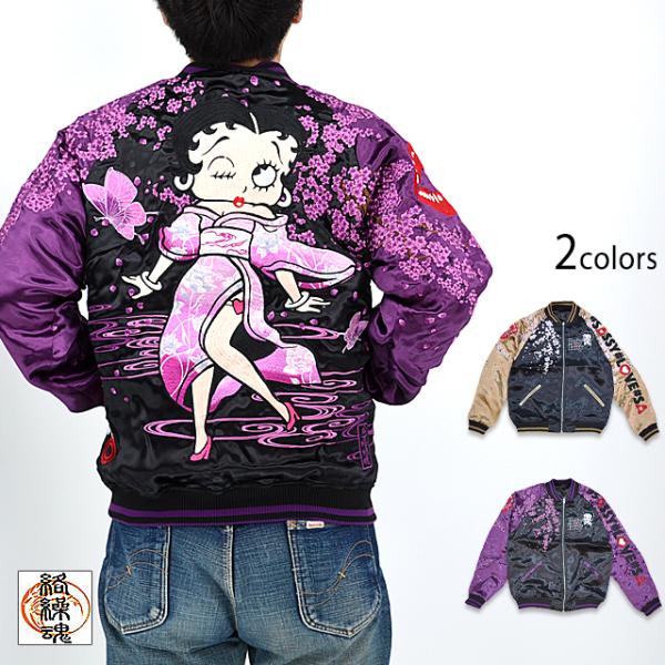 BETTY BOOP×絡繰魂 BETTYスカジャン 絡繰魂 232001 和柄 和風 BETTY BOOP×絡繰魂 BETTYスカジャン 絡繰魂 232001 和柄 和風